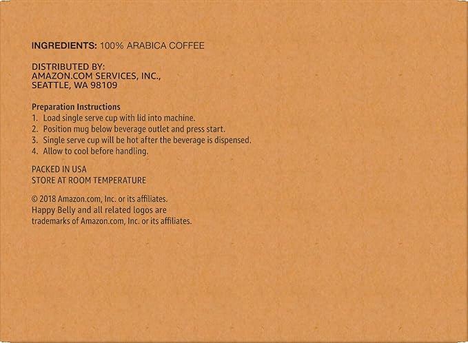 Happy Belly an Amazon Brand -Medium Roast Coffee Pods, House Blend, Compatible with Keurig 2.0 K-Cup Brewers, 100 Count