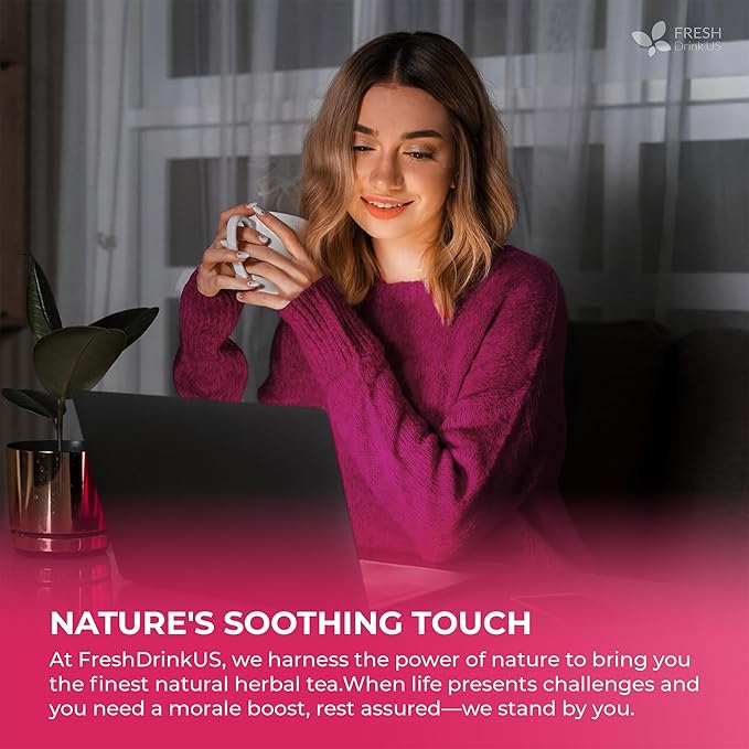 FreshDrinkUS, MenopauseSlim 40 Tea Bags – Herbal Blend with Rooibos, Dandelion Root, Matcha, Licorice, Cardamom & Black Cohosh – Smooth, Earthy Flavor – Premium Quality, Naturally Caffeine-Free Tea