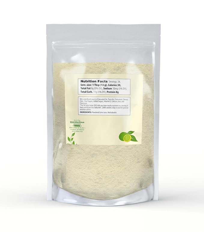 Unpretentious Lime Fruit Powder (1 lb) Delicious Sour Flavor, Baking Additive, Adds Flavor to Drinks