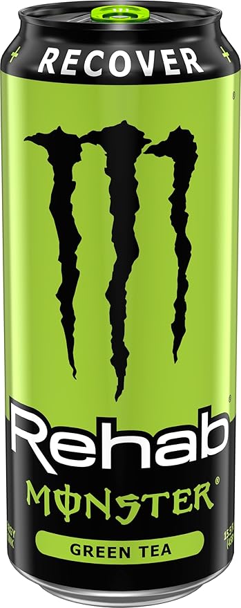 Monster Energy Rehab Green Tea + Energy, Energy Drink 15.5 Ounce | Energy Iced Tea, Pack of 15