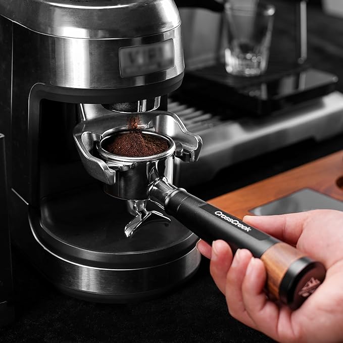 54mm Espresso Double Spouts Portafilter with 3 Ear | Stainless Steel Basket and Black Aluminum Alloy Handle | Fits 54mm Breville/Sage Barista Espresso Machine | Espresso Accessories