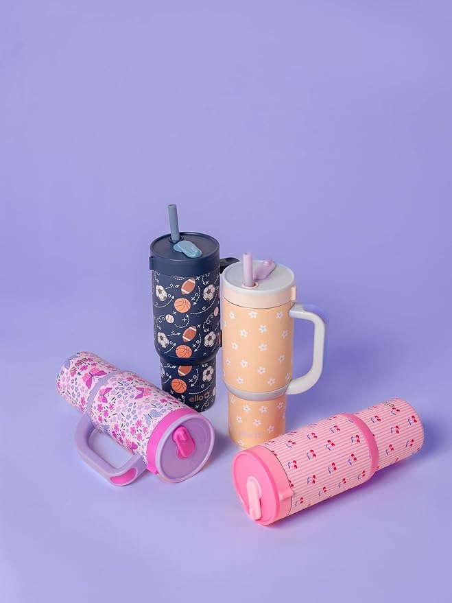 Ello Oasis 14oz Stainless Steel Tumbler - Preppy Cherries