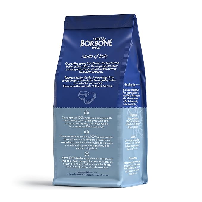Caffè Borbone House Blend Ground Coffee (60 ounces) - Medium Roast, 100% Arabica, Expertly Roasted in Italy for a Rich and Smooth Taste, 6 Bags (10 oz each)