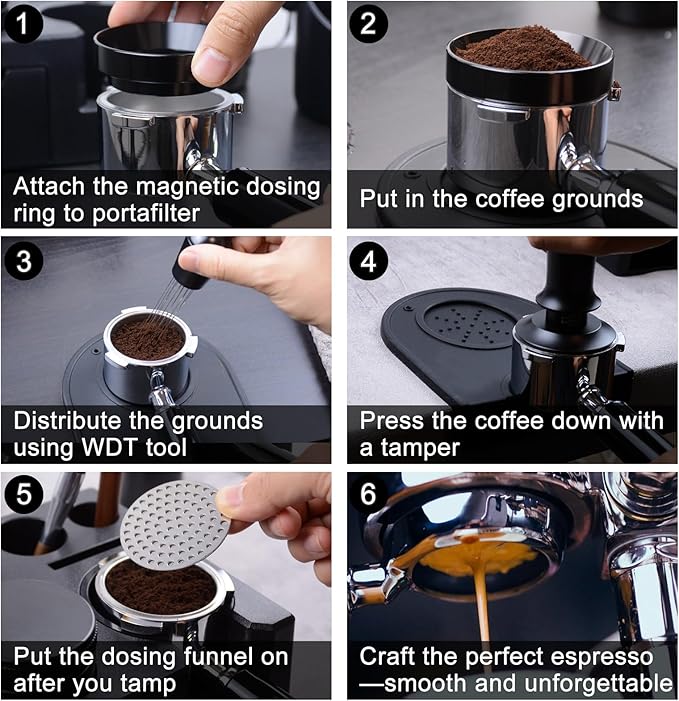 Espresso Accessories Kit 54mm, Espresso Tamper, WDT Tool, Espresso Tamper Mat, Espresso Dosing Funnel, Puck Screen, Espresso Tools for 54mm Coffee Machine Accessories