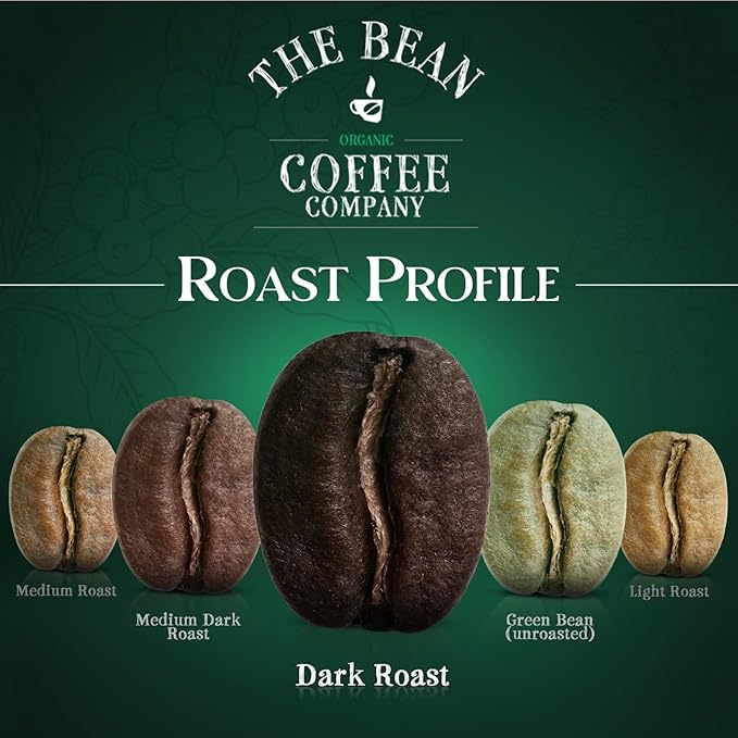 The Bean Organic Coffee Company Suzi's Power Bean, Dark Roast, Whole Bean Coffee, 16-Ounce Bag