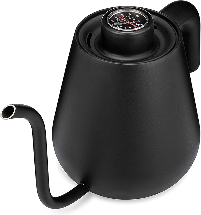 Soma Stainless Steel Gooseneck Coffee & Tea Kettle, Black, 1 Liter, Stovetop