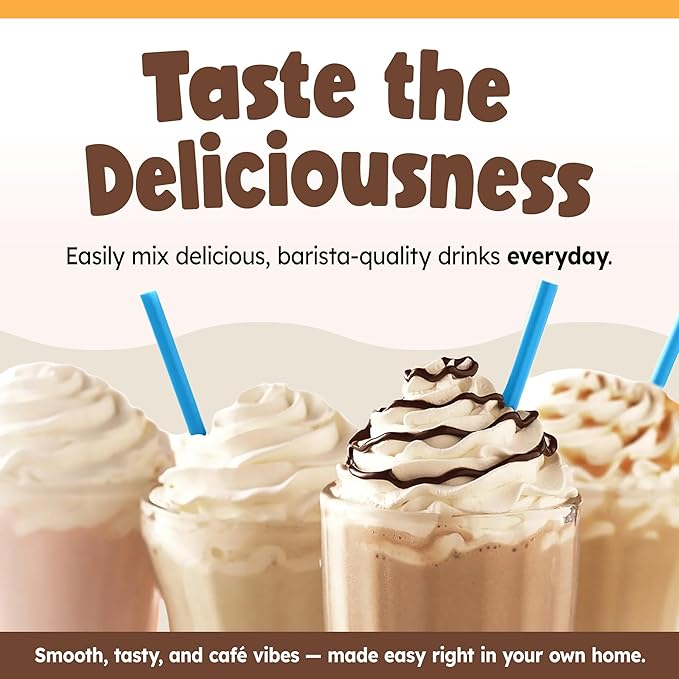 Frozenta At Home Frozen Beverage Drink Base used with Cold Brew, Espresso, Milk to create frozen Frappes, Mochas, Lattes, and Smoothies (20 Servings, Polar Powder)