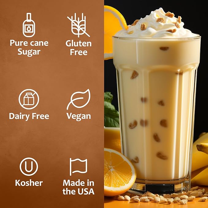 Syruvia Banana Syrup, Flavored Syrup for Drinks, Lattes, and Desserts – 25.4 fl oz,