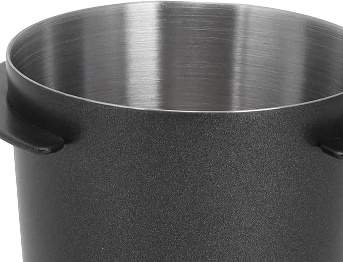 Dosing Cup, 58mm Coffee Dosing Cup Stainless Steel Bar Dosing Powder Feeder Part DIY Coffee Machine Dosing Tool Accessory(58mm black)