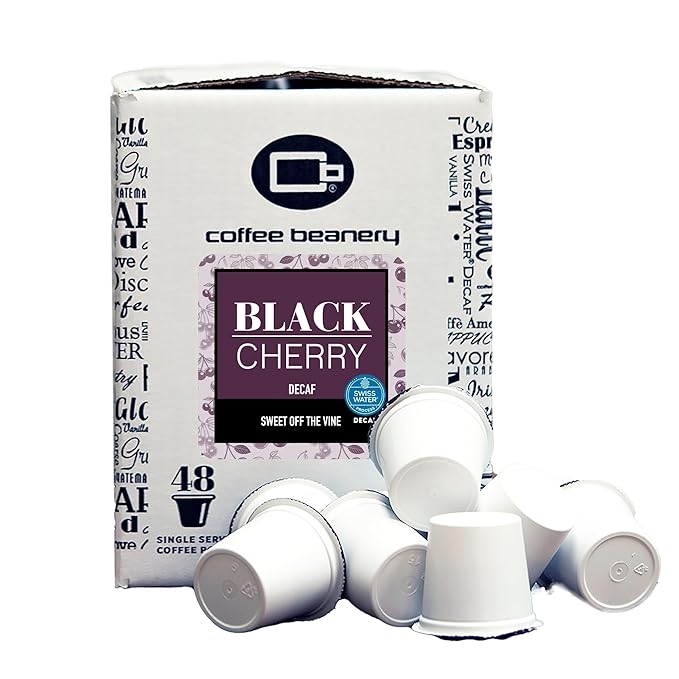 Black Cherry Decaf Coffee Pods by Coffee Beanery | 192ct Bulk Medium Roast Arbica Coffee