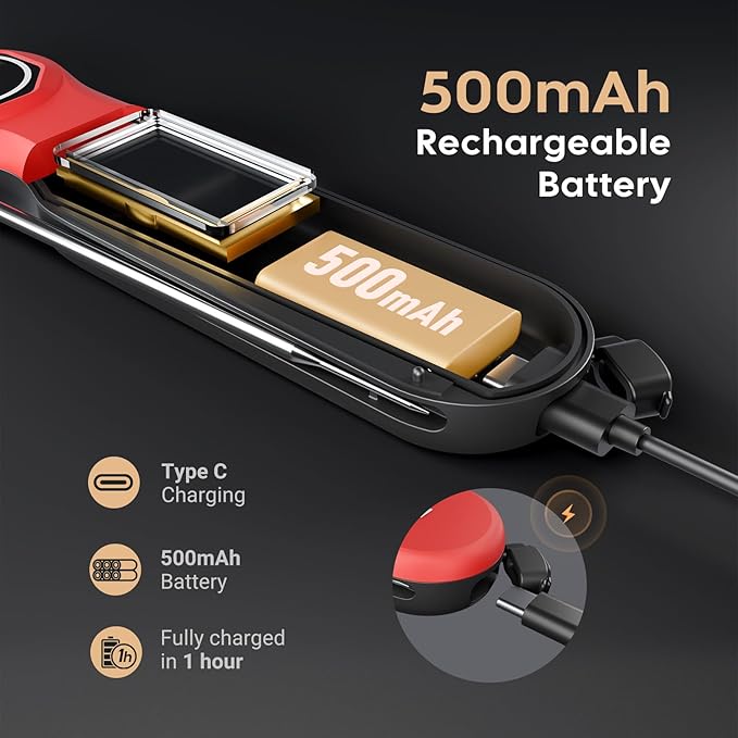 InkGrill Rechargeable 0.5 Seconds Instant Read Meat Thermometer for Cooking, ±0.5℉ Accuracy Digital Food Thermometer with Large Screen, Waterproof Kitchen Thermometer Magnets for Grilling Frying BBQ