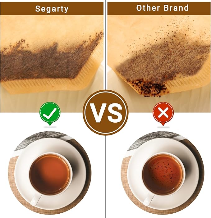 Segarty Coffee Filters Cone, 200 Count #2 Natural Brown Unbleached Paper, Disposable Pour Over Coffee Filter, 02 Size Coffee Filter for Single Serve Brewing Dripping