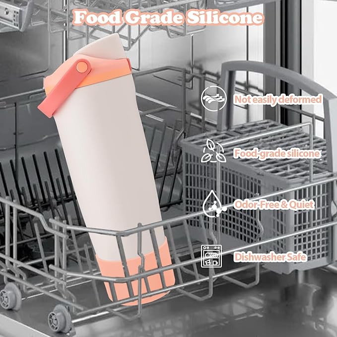 Silicone Boot for Owala 30oz & 40oz FreeSip Sway Bottles & Tumblers - Non-Slip, Scratch-Resistant, Stability Enhancer, Available in 18 Colors (Sparkling Sherbet)