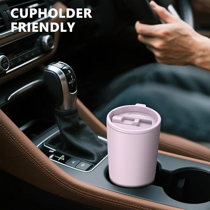 TILUCK 20 oz Tumbler with Lid, Vacuum Insulated Stainless Steel Coffee Mug, Double-Walled Travel Tumbler for Hot and Cold Drinks(LightPurple, 20oz)