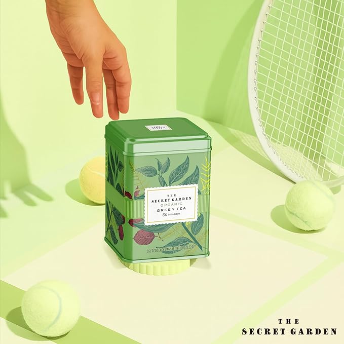 Life Plus Style Gourmet Secret Garden Organic Green Tea Caffeinated Natural Pure Unsweetened Refreshing Hot or Iced Gluten Free 50 Tea Bags