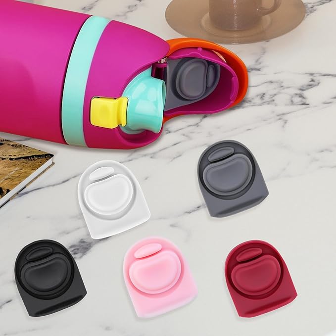 Rubber Seal Replacement Stopper Compatible with Owala Freesip16/19/24/32/40oz Spout Lid,5 Pcs Water Bottle Gasket Silicone Cap Insert Gasket Stopper Replacement Parts Accessories (5 Colors 5)