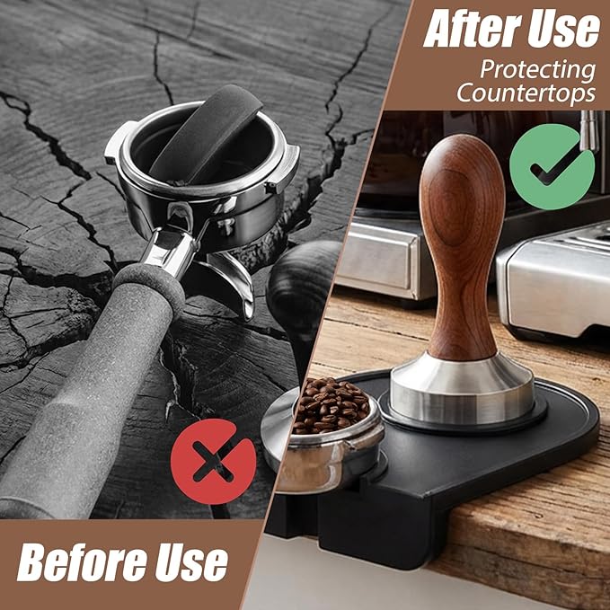 Espresso Tamping Mat, Food Grade Silicone Coffee Tamper Mat 5.5 x 4.9 Inch, Heat Resistant Waterproof Tamping Station For Espresso Machine Accessories, Barista Tools And Countertop Protection