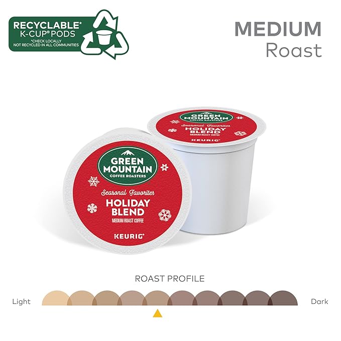 Green Mountain Coffee Roasters K-Cups, Holiday Blend, 12 Count
