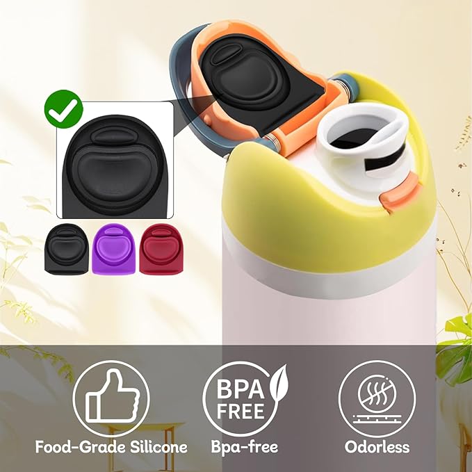 3pcs Replacement Rubber Stopper Seal Compatible with Owala FreeSip 24oz 32oz,Water Bottle Lid Cap Silicone Seal Parts for Owala 16/19/24/32/40oz Spout Gasket Mouthpiece Piece Accessories B3S1