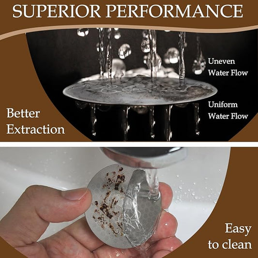 51mm Espresso Puck Screen with Stand, 0.9mm 150μm Ultra Thin Reusable Coffee Filter Compatible with Breville Barista 51mm Portafilter Basket, 316 Stainless Steel Espresso Machine Accessories