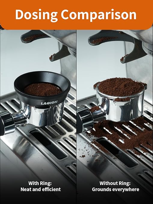 LAOION 54mm Dosing Funnel, Espresso Tools Easy Clean Design with Magnetic, Espresso Dosing Funnel Fits for 54mm Breville Portafilter for Barista
