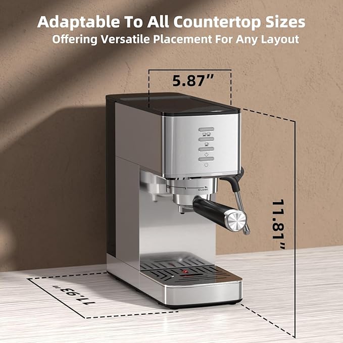 Electactic Espresso Machine 20 Bar with Rapid Cold Brew - Hot & Iced Coffee Maker, Built-in Steam Wand, Touch Screen, 37oz Water Tank -Perfect for Lattes, Cappuccinos, and Gift for Coffee Lovers
