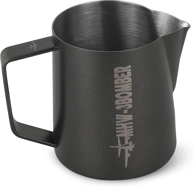 MHW-3BOMBER Espresso Steaming Pitcher Milk Frothing Pitcher Stainless Steel Milk Coffee Cappuccino Latte Art Barista Cup (5.0 Matte Black, 13.5oz/400ml), P5031B