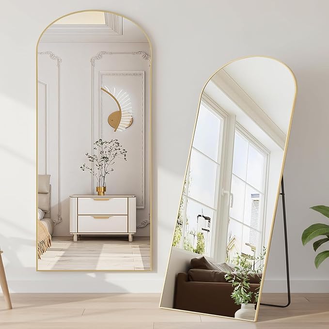 NEWBULIG Full Length Mirror, Upgraded Body Wall Mirrors with Shatter-Proof Glass, Floor Standing Mirror, Home Wall Decor