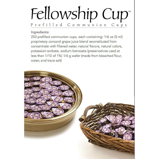 Broadman Church Supplies Pre-filled Communion Fellowship Cup, Juice and Wafer Set, 250 Count
