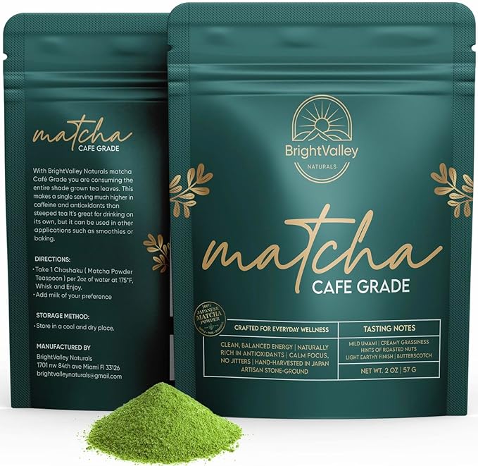 Café Grade Premium Matcha – 100% Japanese Matcha Powder, Green Tea Powder for Coffee Blends, Energy & Focus, Smooth Flavor for Lattes & Daily Drinks, Shade-Grown & Stone-Ground – 2 oz