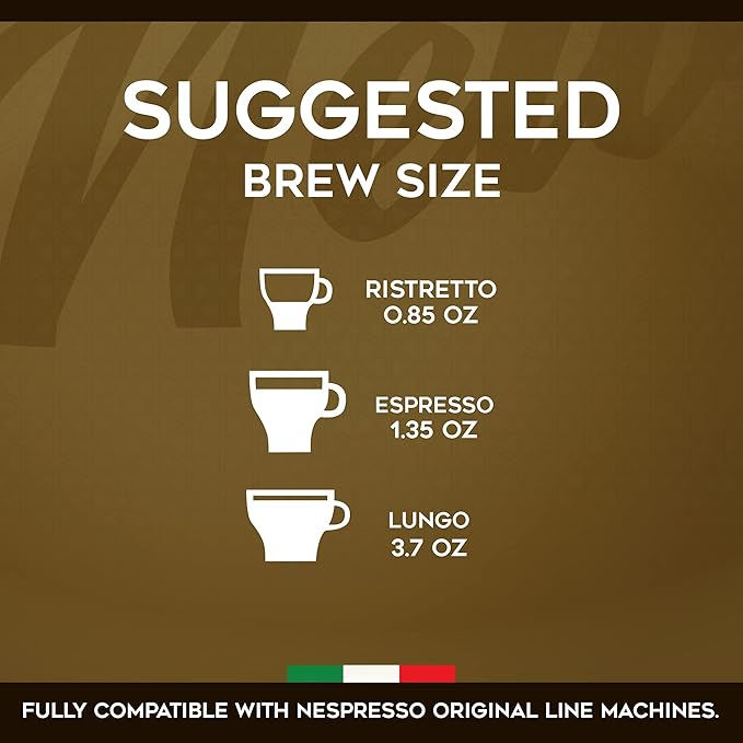 ESPRESSO ITALIA 100 Aluminum Capsules Compatible with Nespresso Original Lines Machines - TIERRAS DE COLOMBIA BLEND, Italian Espresso Coffee Pods
