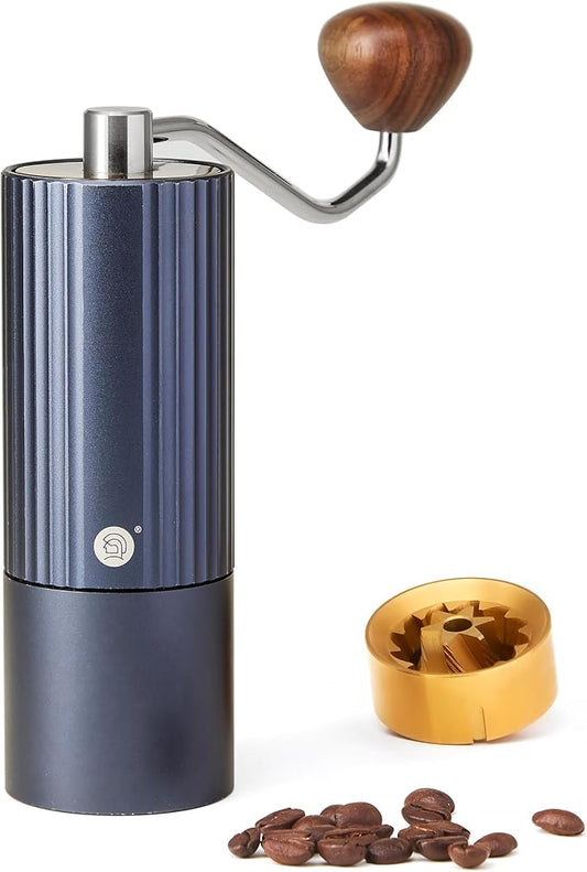 CUFEJORO Z3 /Z3pro Coffee Bean Grinder, Hand Grinder with 6-Core CNC Stainless Steel Conical Burr,Double Bearing Positioning for Espresso,Pour Over,FrenchPress,Moka,Americano (Blue, Z3pro)