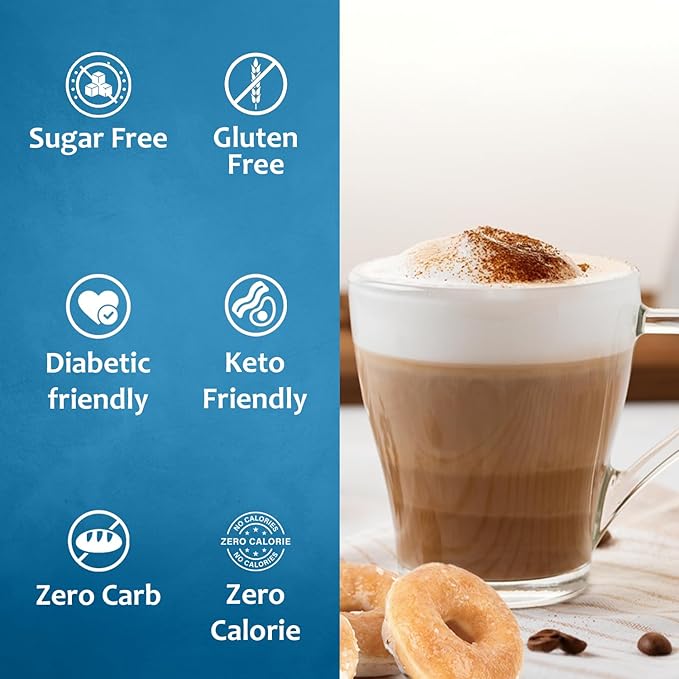 Syruvia Sugar Free Coffee Syrup, Glazed Donut Flavored Syrup for Drinks, Lattes, and Desserts – 25.4 fl oz, With Pump