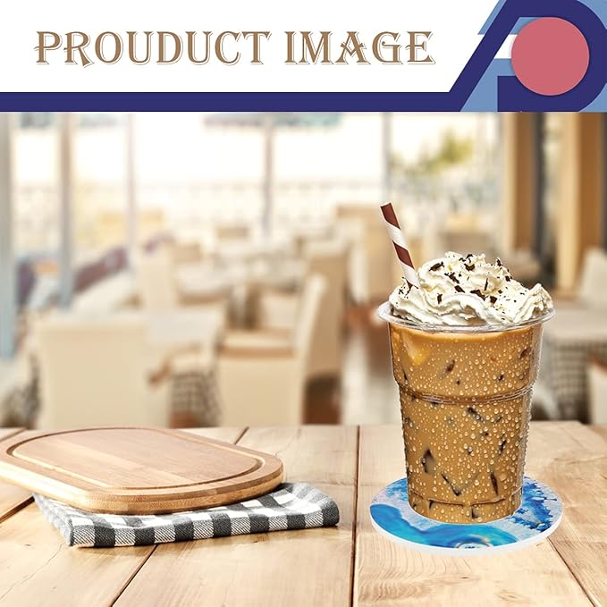 4-Piece Round Absorbent Ceramic Coaster Set with Cork Base – Durable Drink Coasters for Mugs, Cups, and Tabletop Protection (Crown Flamingo)