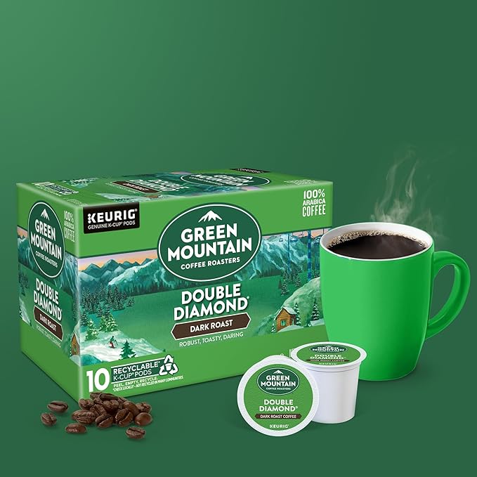 Green Mountain Coffee Roasters Double Diamond Keurig Single-Serve K-Cup pods, Dark Roast Coffee, 60 Count (6 Packs of 10)