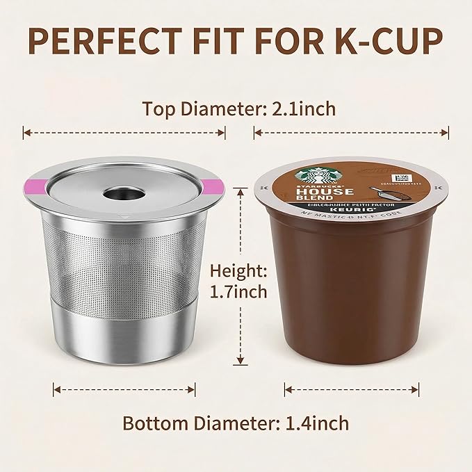 4 Pack Stianless Steel Reusable K Cup Coffee Pods Compatible for K eurig 1.0 & 2.0 Coffee Maker Refillable K-eurig Coffee Filter