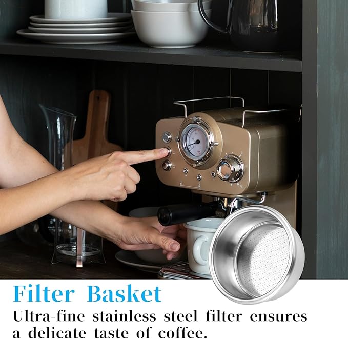 54mm Portafilter Basket Non Pressurized Filter Basket Stainless Steel CoffeeFilter Replacement CoffeeFilter Basket-Filter Baskets Machine Parts for Coffee Machine Coffee Accessories