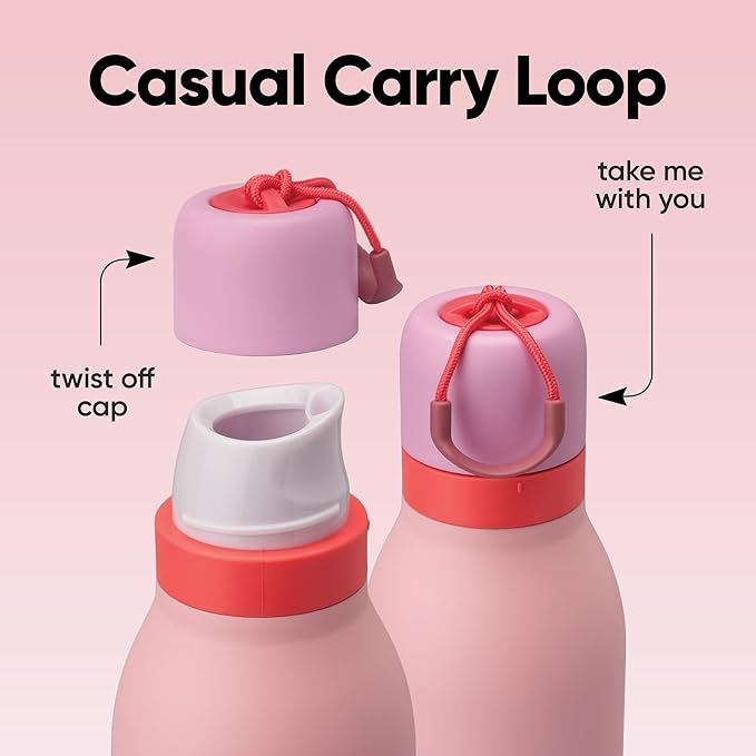 Owala FreeSip Twist Insulated Stainless Steel Water Bottle with Straw for Sports and Travel, BPA-Free, 24-oz, Angel Food Cake