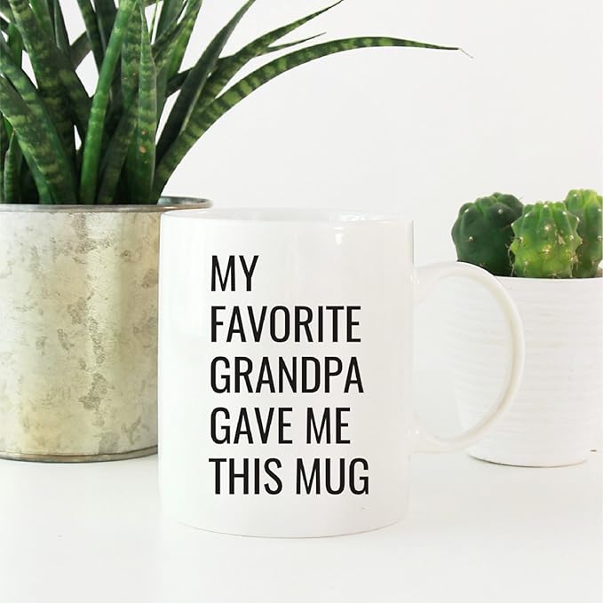 Andaz Press 11oz. Funny Coffee Mug Gag Gift, My Favorite Grandpa Gave Me This Mug, 1-Pack, Grandson Granddaughter Birthday Christmas Sarcastic Humor Gift Ideas