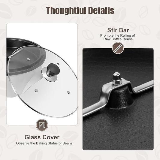 Coffee Roaster Machine, 800W Electric Home Coffee Bean Baker Adjustable Temperature 1.1LBS Coffee Bean Roasting Baking Machine Nut Peanut Cashew Chestnuts Roasting Machine for Cafe Shop/Home