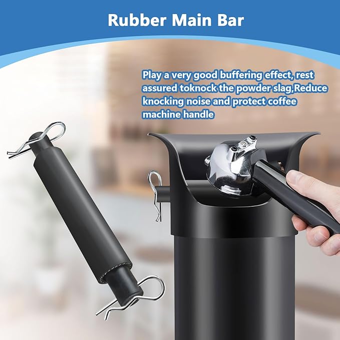 Replacement Knock Box Bar for Commerical Espresso Grounds Knock Box for Grounds Knock Box Rubber Knock Box Rubber Bar Drawer Type Knock Box Coffee Grounds Box Rod (Black, rubber)