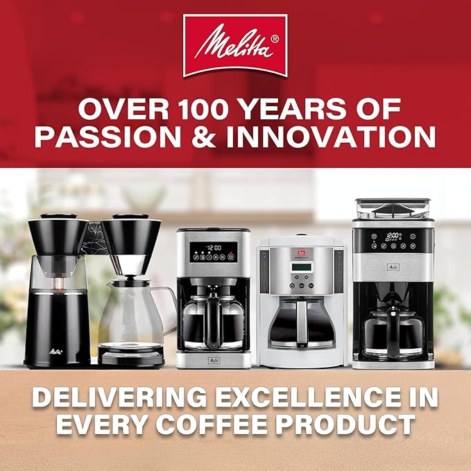 Melitta Aroma Tocco Thermal Drip Coffee Maker, 8-Cup, Programmable with Automatic Shut-Off, Pause & Serve, Stainless Steel Carafe with 5-Pack Coffee Filters