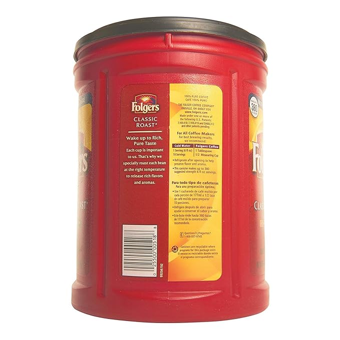Folgers, Classic Medium Roast Coffee, 48 oz, 4 Cans
