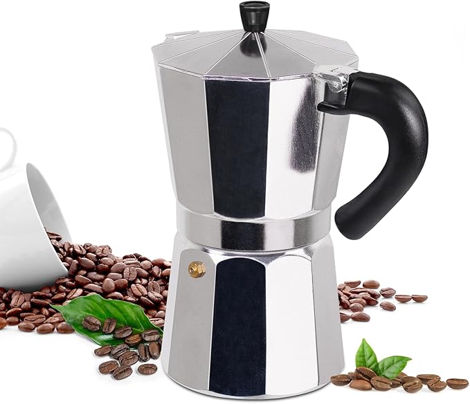 9 Cup Moka Pot Aluminum 450ml Italian Coffee Maker Stovetop Espresso CoffeeMakers Mocha Pot Percolator for Electric Ceramic Stove Classic Greca Cafe Makers Portable for Easy Brewing