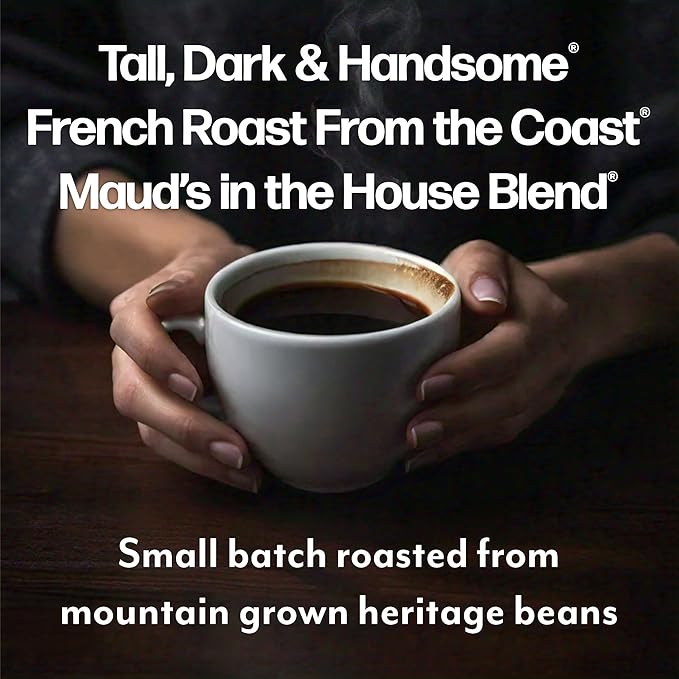 Maud's Dark Roast, Medium Roast & French Roast Coffee Pods Bundle, 54 ct, Single Serve Pods – 100% Arabica Coffee, Compatible with Keurig K Cups Maker