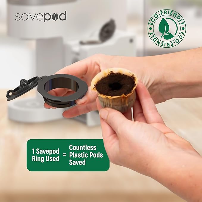 Savepod Pods Replacement Ring, Savepod Coffee Filter Dispenser, Reusable Pod Alternative, Single Serve Coffee Machine, Compatible with Keurig and K-Cup Brewers, Food Grade, BPA Free, 1 Hole