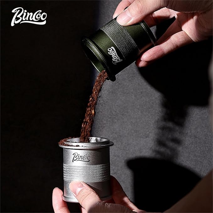 Bincoo 51mm Coffee Dosing Cup - Precision Grounds Dispenser,Espresso Pour-over Measuring Tool,Inverted Aroma Tasting Cup & Anti-Spill Powder Collector, Professional Brewing Accessories Kit