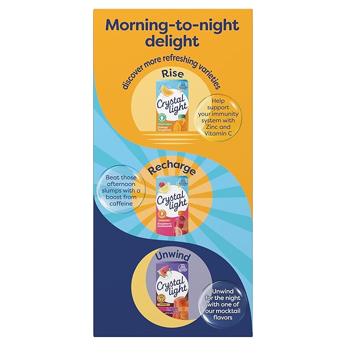 Crystal Light Immunity Support Orange Tangerine natural flavor with other natural flavor Powdered Drink Mix, .07 oz Packets, 10 per Box