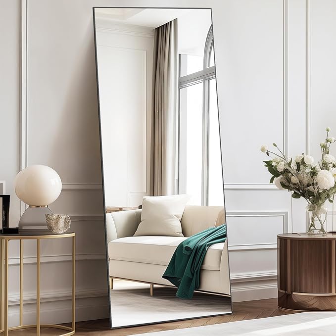 NEWBULIG Full Length Mirror, Upgraded Body Wall Mirrors with Shatter-Proof Glass, Floor Standing Mirror, Home Wall Decor