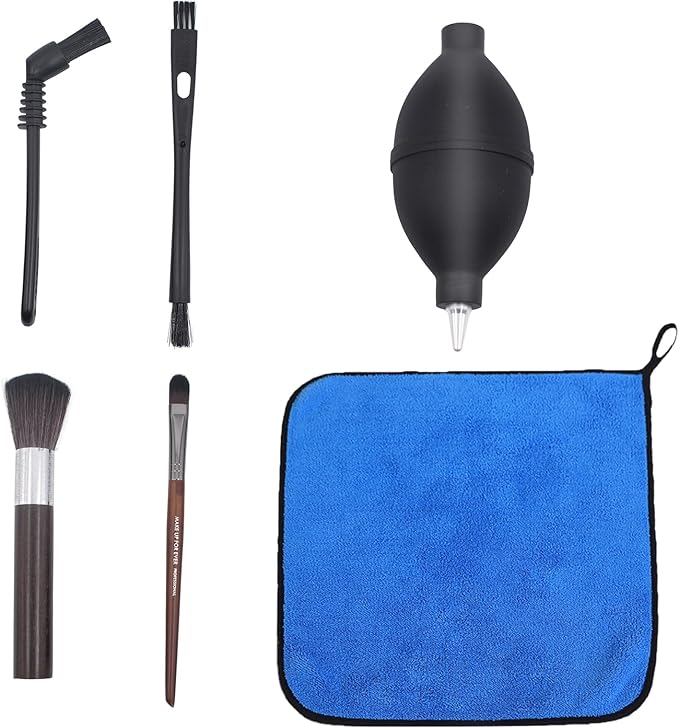 6 PCS Coffee Brush Kit, Professional Espresso Machine Cleaning Brush Set, Coffee Grinder Cleaning Tool, Nylon & Wooden Brushes, Cleaning Towel, Coffee Air Pump Blower